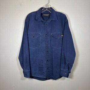 Wolverine FR Mens Flame Resistant Work Shirt CAT 2 Navy Blue FZ-ST01 Size L